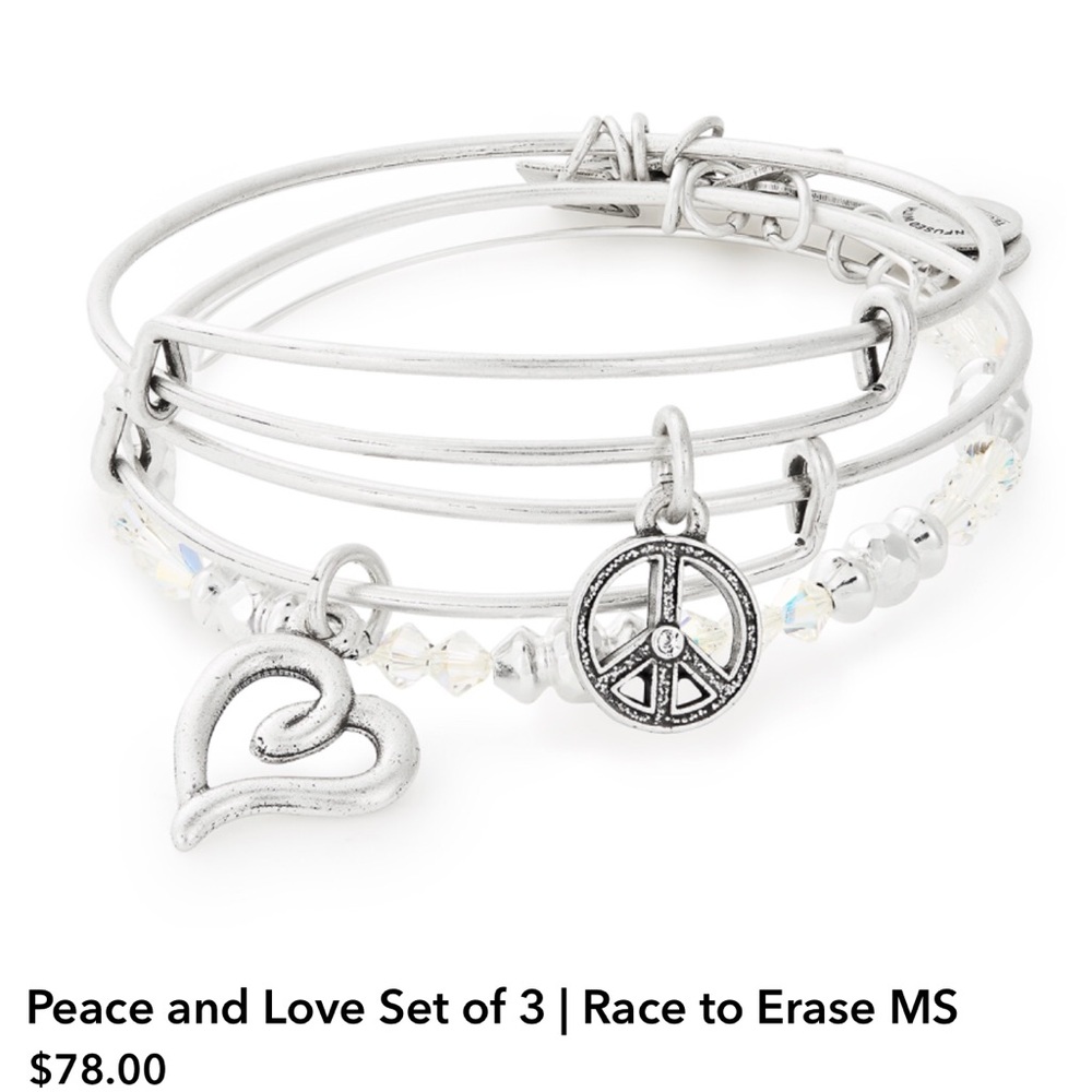 New Alex and Ani silver set of 3 bracelet